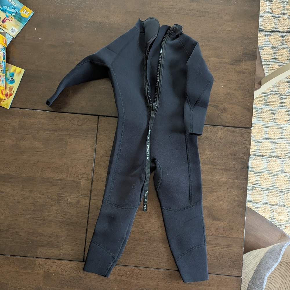 Kids Black One Piece Wetsuit